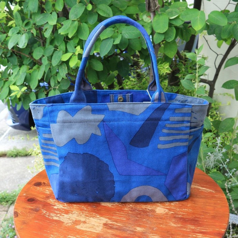 トート　サイドポケットSサイズ  テンキ 夜空 天気 - 手提包/手提袋 - 棉．麻 藍色