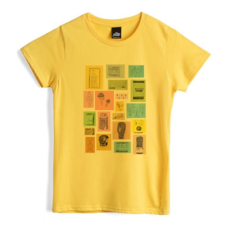 Daily One - Yellow - Female T-Shirt - เสื้อยืดผู้หญิง - ผ้าฝ้าย/ผ้าลินิน สีเหลือง