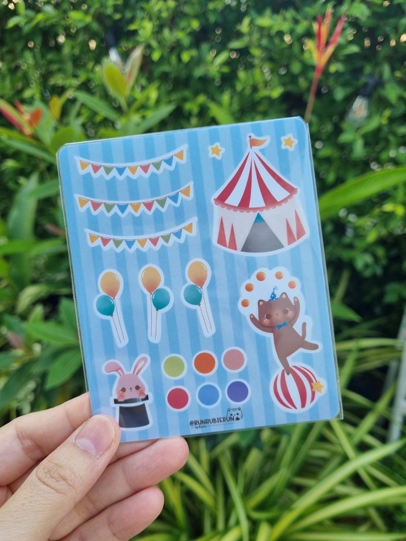 Mini sticker animal circus. - 貼紙 - 紙 多色