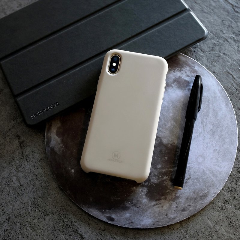 GRITTY | Liquid Silicon Stain Resistant Case for iPhone X - Stone Grey - เคส/ซองมือถือ - กระดาษ สีเทา