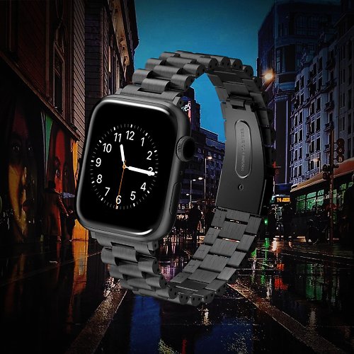 Viva Madrid 港澳總代理 Viva Madrid Dayton 304 Apple Watch不銹鋼錶帶 45/44/42mm -黑