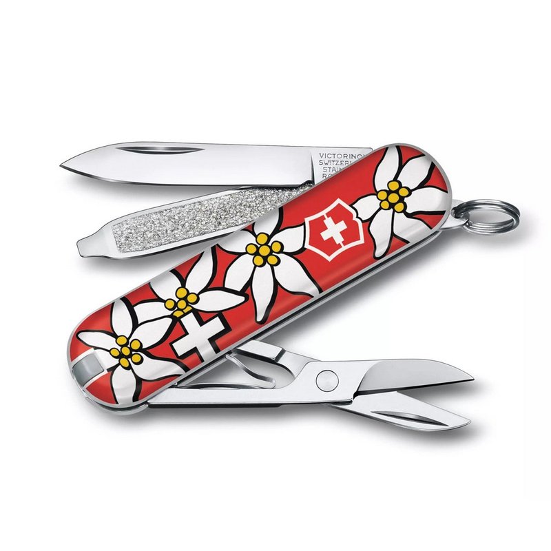 VICTORINOX 瑞士維氏 瑞士刀 7用 58mm 瑞士國花 0.6223.840 - 露營用品 - 不鏽鋼 紅色