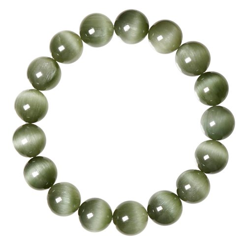 正佳珠寶 Gemsrich Jewelry 【正佳珠寶】綠髮晶 蒐藏級貓眼綠髮晶 11.3-11.8mm 綠髮晶手珠