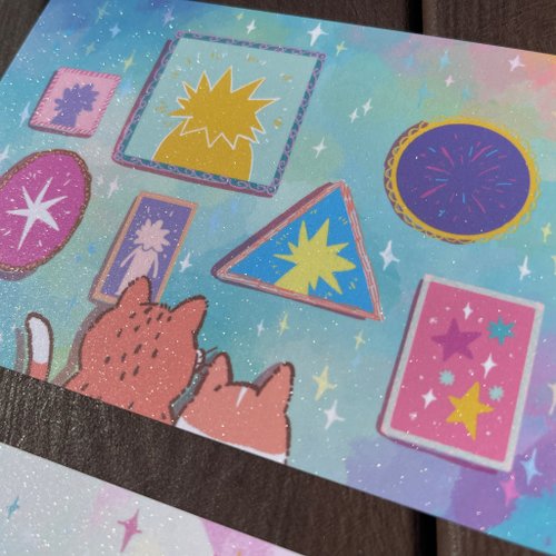 Charlottopia 絢空間 閃亮磨砂感 A6 方形明信片 禮物系列