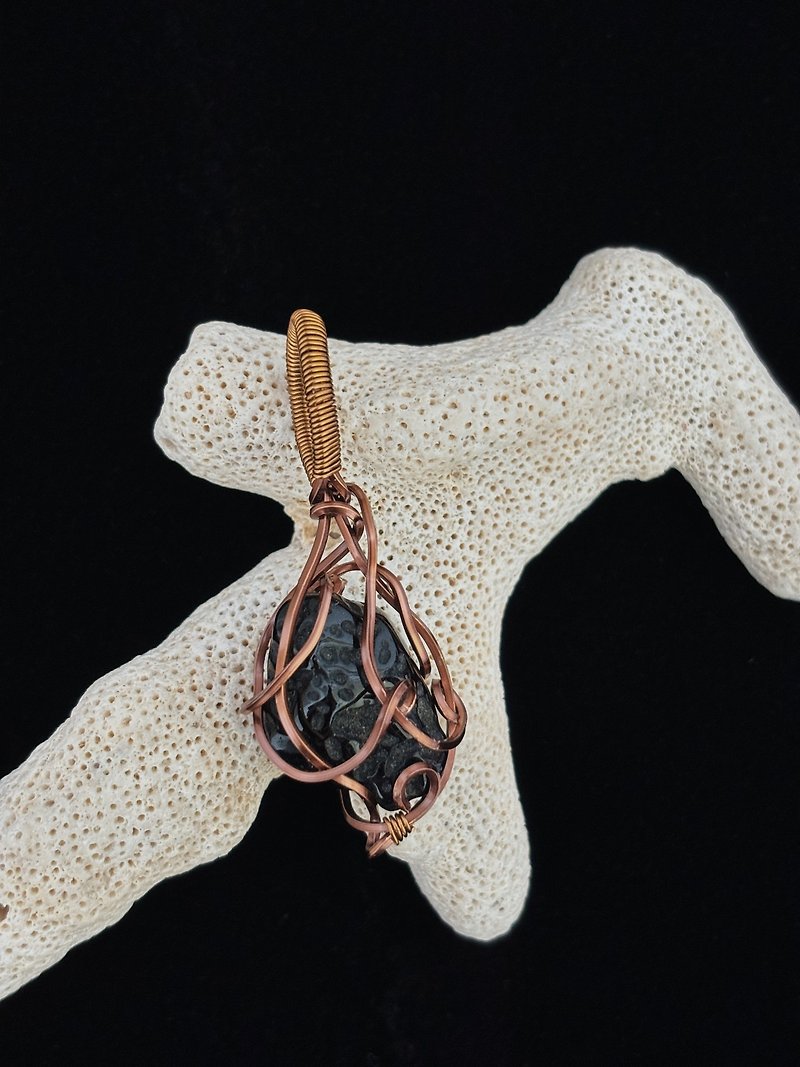 Black meteorite. pendant - Necklaces - Crystal 