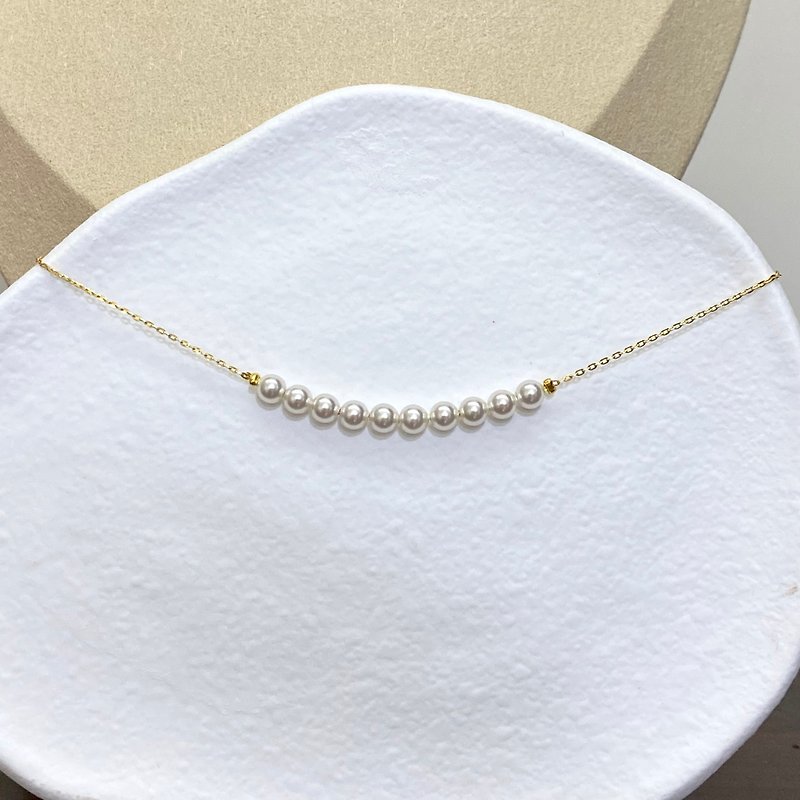 Little Pearl 925 Silver Necklace (Gold/ White Gold) - Necklaces - Sterling Silver Gold