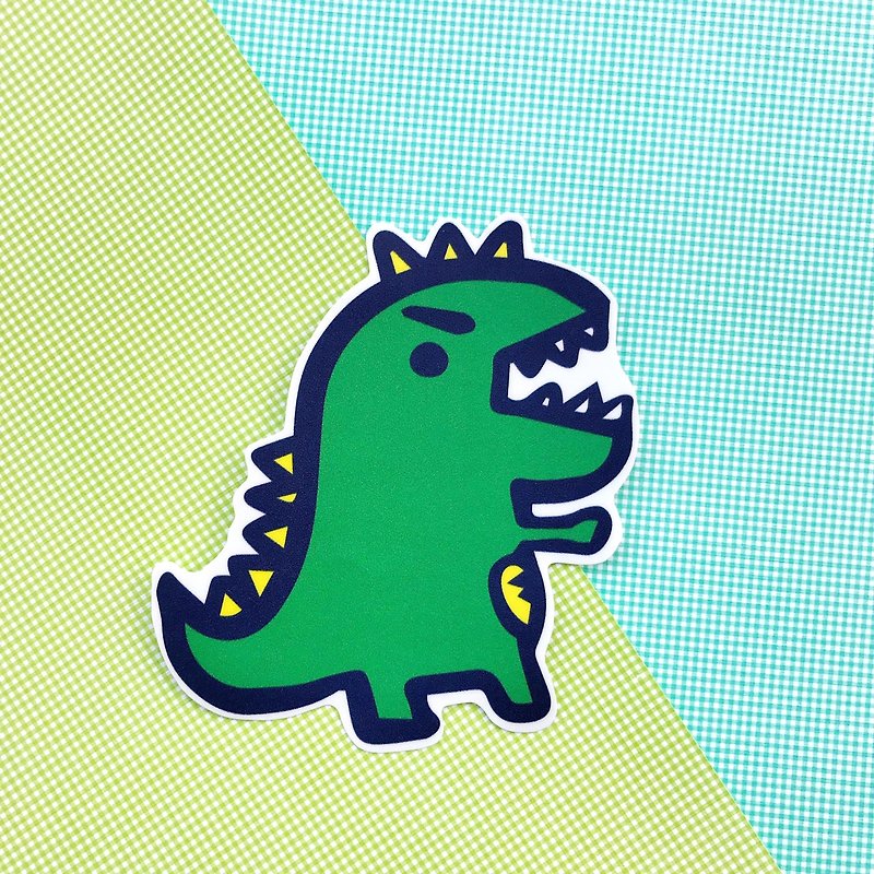 BIG BIG Waterproof Sticker-Tyrannosaurus is here - สติกเกอร์ - วัสดุกันนำ้ สีเขียว