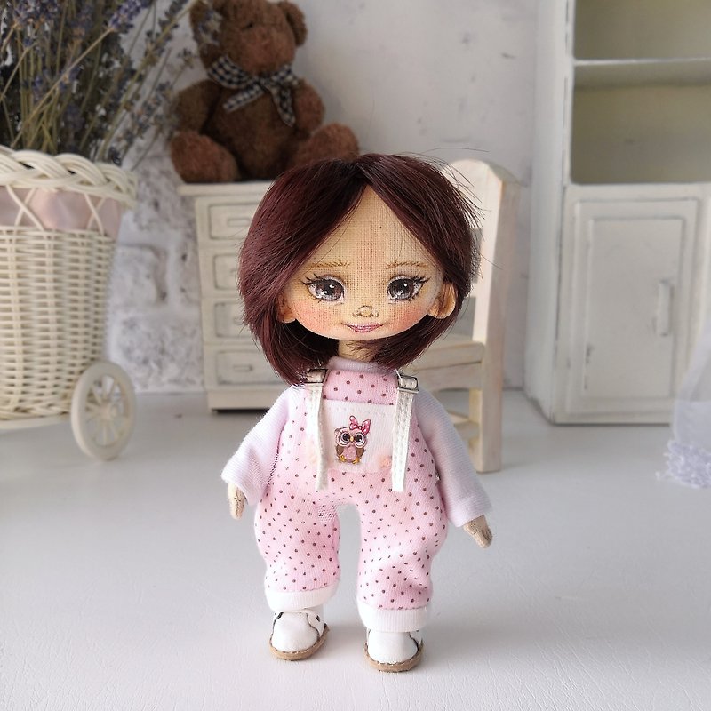 Miniature rag doll Small art doll handmade Rag doll Cloth doll Textile doll - Stuffed Dolls & Figurines - Cotton & Hemp 
