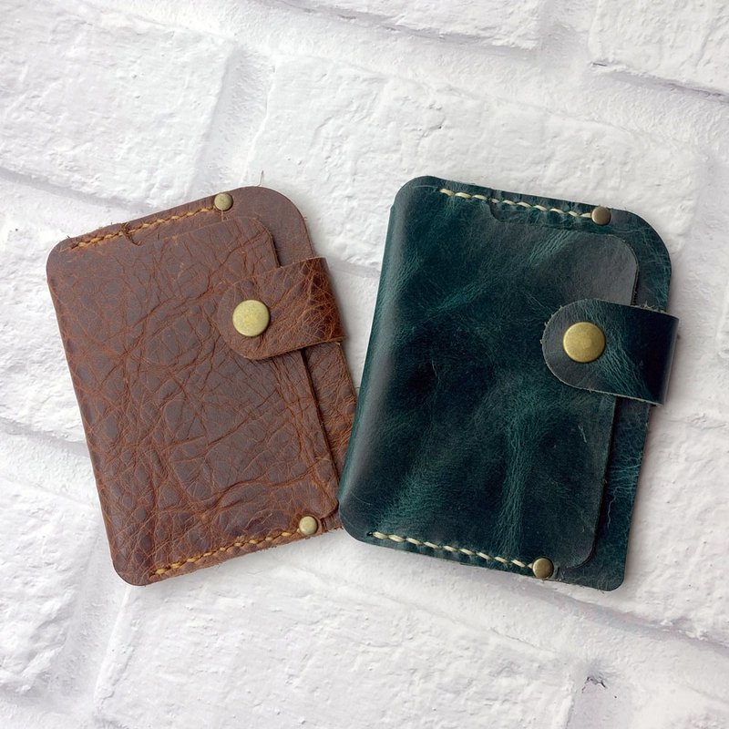 [U6.JP6 Handmade Leather Goods]-Hand-stitched imported cowhide universal bag, simple wallet, card - อื่นๆ - หนังแท้ 