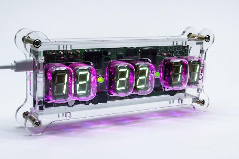 NADIA Desk Clock IV-22 VFD Tubes + Clear case + Remote + RGB Nixie Era! - 科技小物 - 塑膠 透明