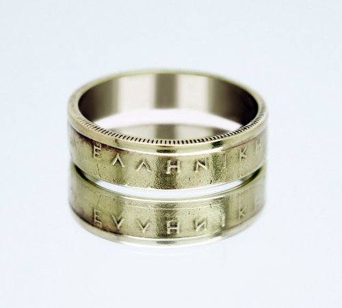 CoinsRingsUkraine Greece Coin Ring 1 drachma 1986 coin rings for men coin rings for women mens