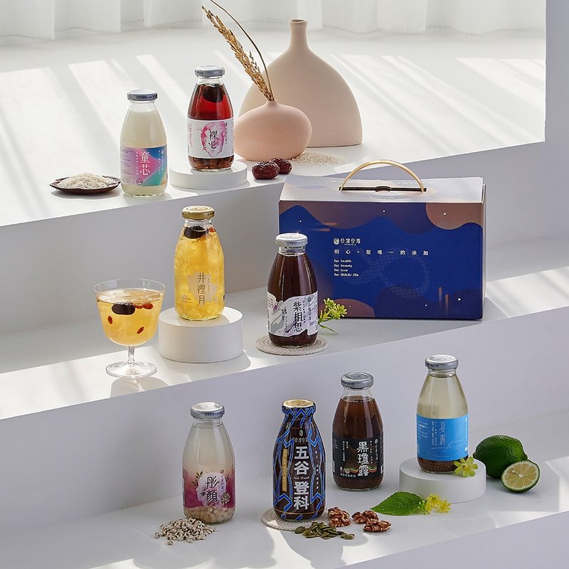 [Guliu Guliu] Embrace the Happy Starry Sky Comprehensive 8-in-1 Gift Box for Gifts and Souvenirs - อาหารเสริมและผลิตภัณฑ์สุขภาพ - อาหารสด หลากหลายสี