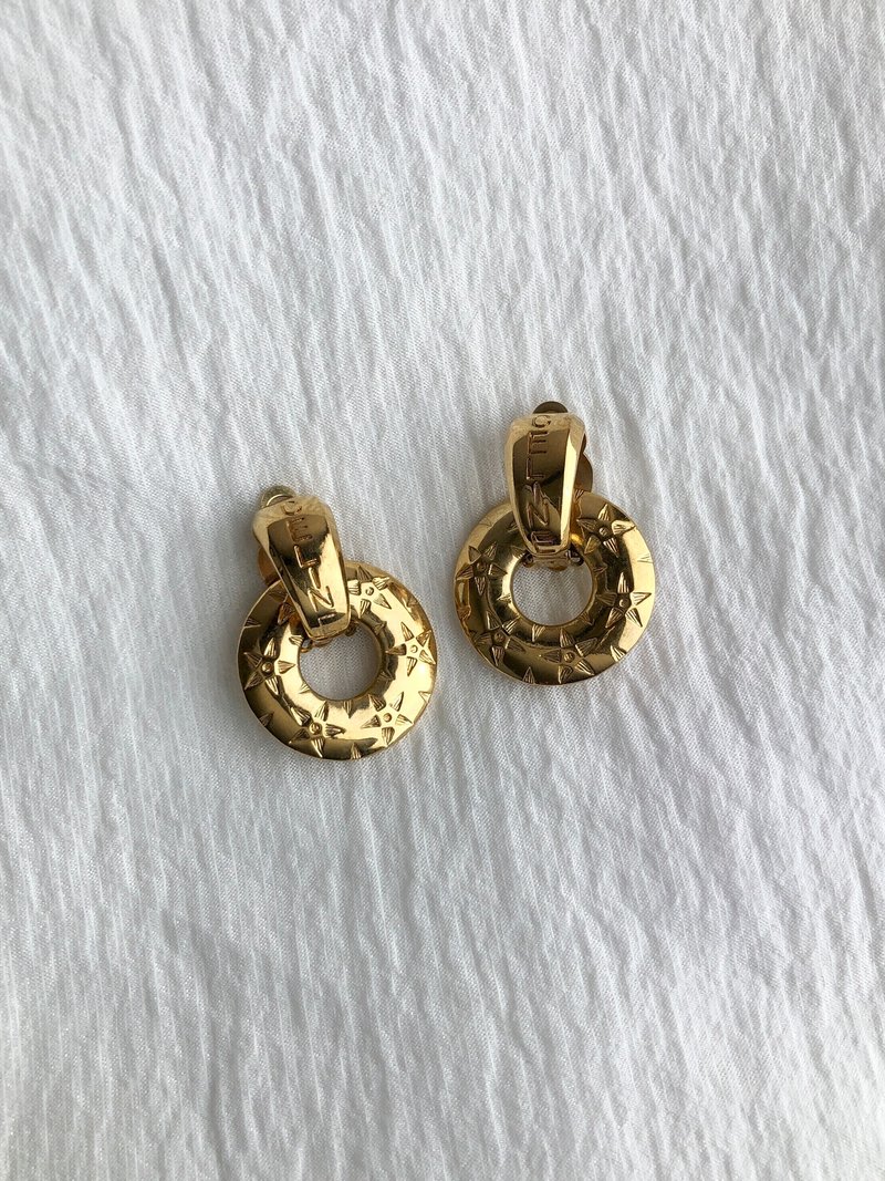 [Direct from Japan, branded used packaging] CELINE Celine Clip-On gold star ball vintage vintage old wf5et4 - Earrings & Clip-ons - Other Materials Gold