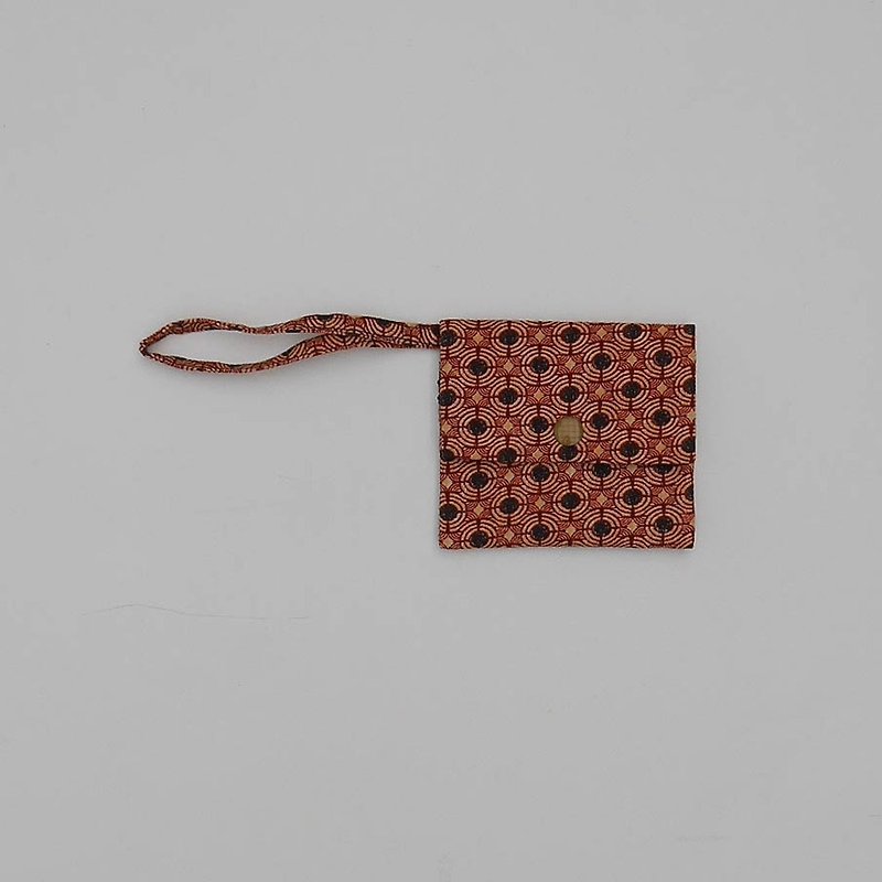 レッド点の小さなブラック財布 - 財布 - コットン・麻 レッド