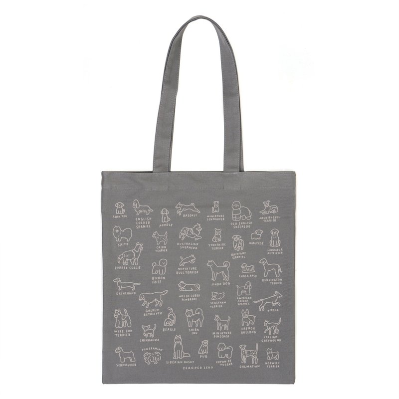 Canvas Bag Dog Illustrated Book/Gray - Messenger Bags & Sling Bags - Cotton & Hemp 