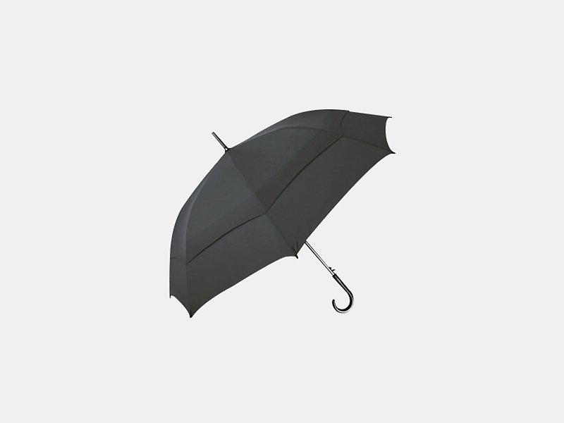 Unipapa X Jiayun Umbrella Double Layer Wind Resistant Straight Bone Umbrella 27 Inch - ร่ม - วัสดุกันนำ้ สีดำ