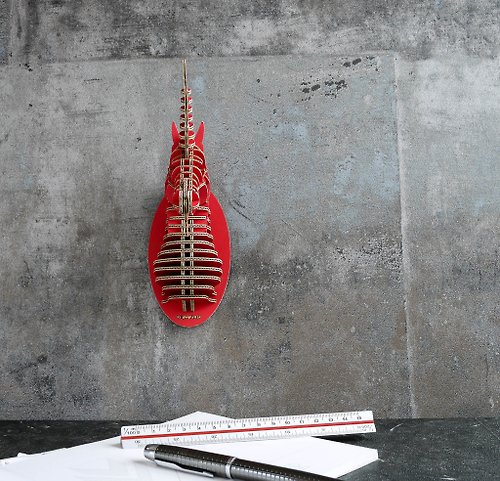 TENONART 坦諾藝術 獨角獸 掛飾 3D 手作 DIY居家擺飾 紅色 小型