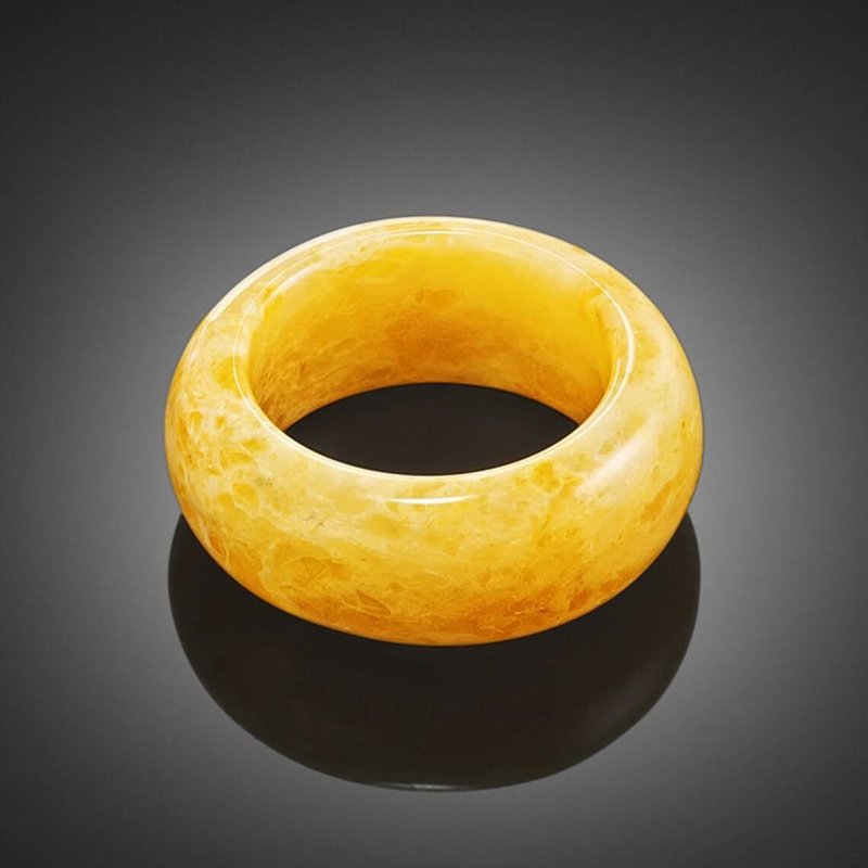 Amber ring honey color Stylish amber band unick Amber wedding bands women ring - General Rings - Stone Yellow