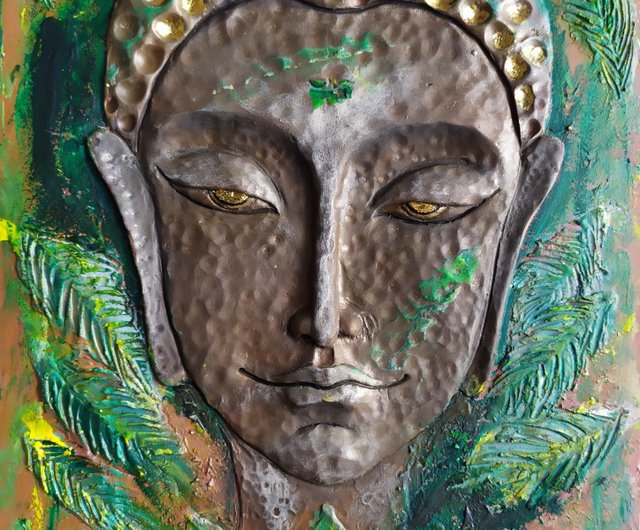 ウォールアート彫刻 - 思考のジャングルで金の仏像を描く. - ショップ
