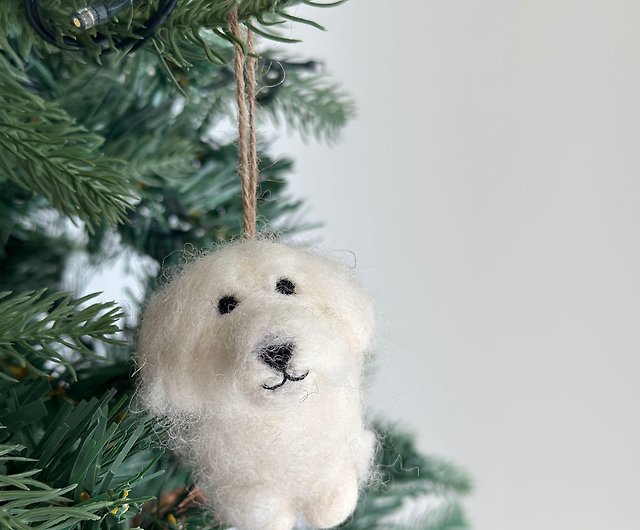 羊毛フェルトのクリスマスオーナメント - マルチーズ犬 - ショップ