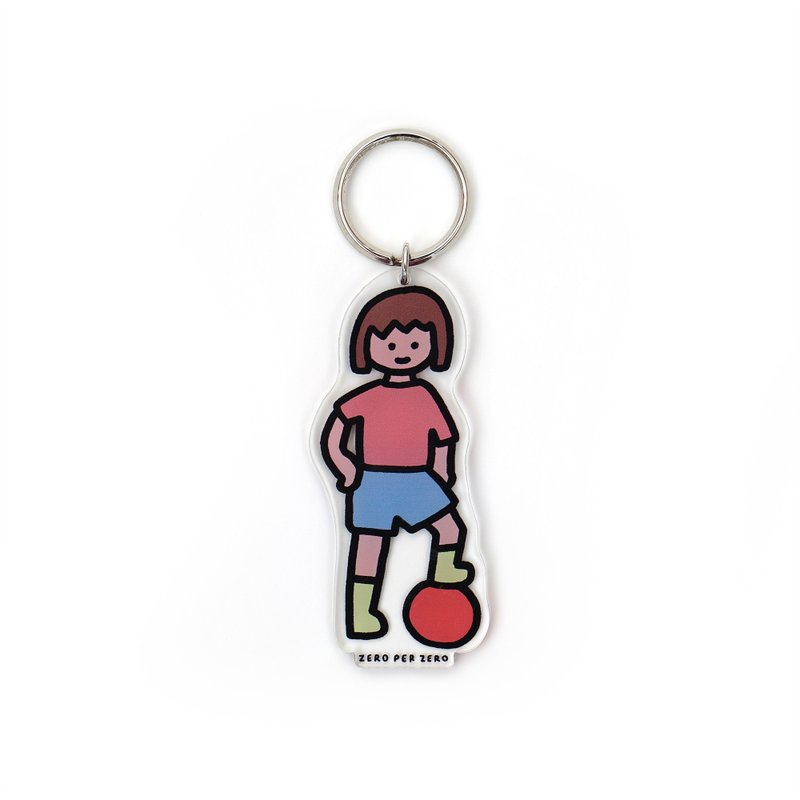 Flat stand-up key ring for girls playing ball - Keychains - Acrylic 