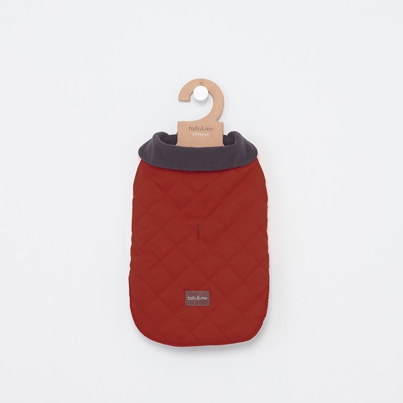 【Tail with me】 pet clothes lapel sleeveless cotton jacket red jacket - Clothing & Accessories - Cotton & Hemp Red