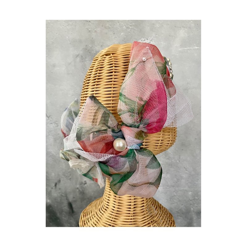 Flower ribbon-MAM Wedding/One-of-a-kind item - 髮夾/髮圈 - 聚酯纖維 多色