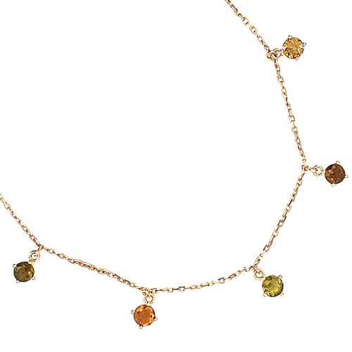 Splitting Colours Jewellery The Twinkle - 天然彩色碧璽 18k黃金項鍊