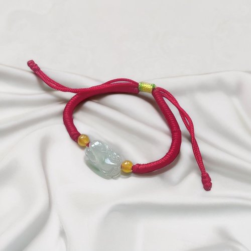 瓔珞珠寶盒 E.L.Jewelry Box 冰種翡翠貔貅編織手鍊 | 天然緬甸玉翡翠A貨