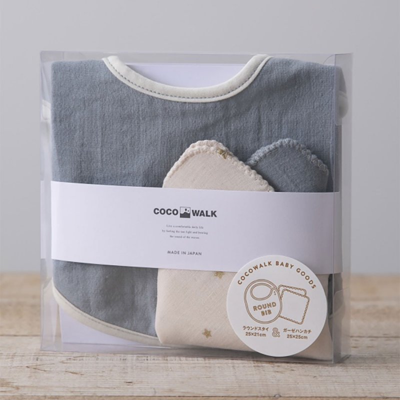 [cocowalk] Japanese soft gauze bib gauze handkerchief three-piece set - gentle and minimalist (four colors available) - Other - Cotton & Hemp Multicolor