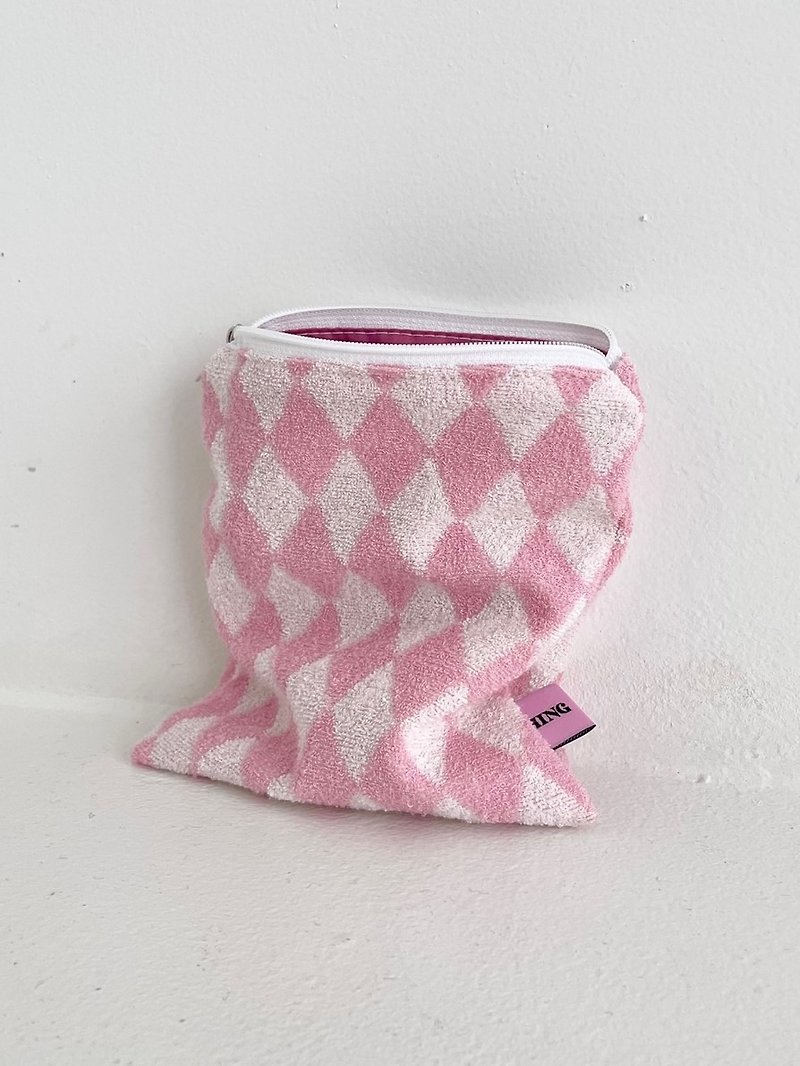 Peach Terry Pouch - Toiletry Bags & Pouches - Cotton & Hemp Pink