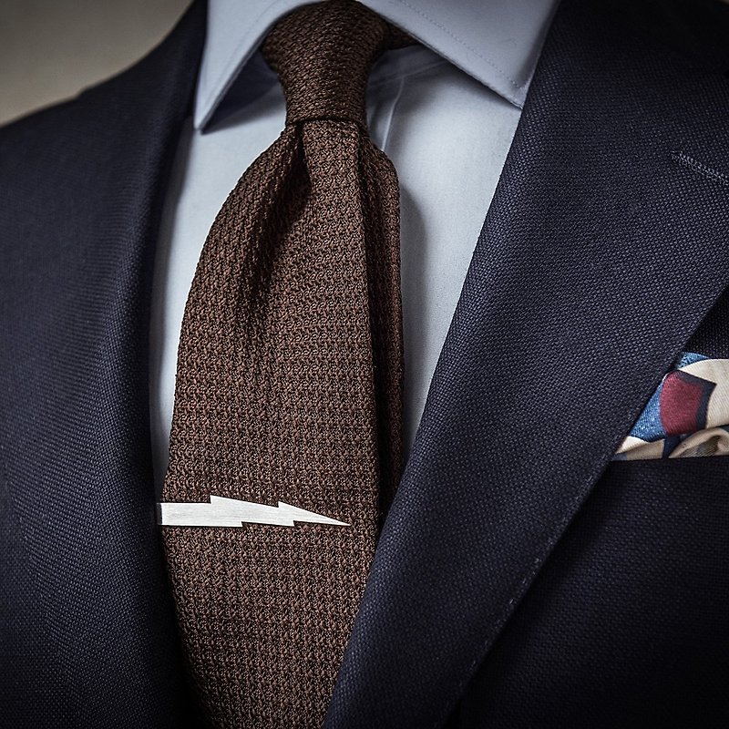 新郎领带夹 - 个性化领带夹 - 领带夹刻字母 - 自定义领带夹 - 領帶/領帶夾 - 純銀 銀色