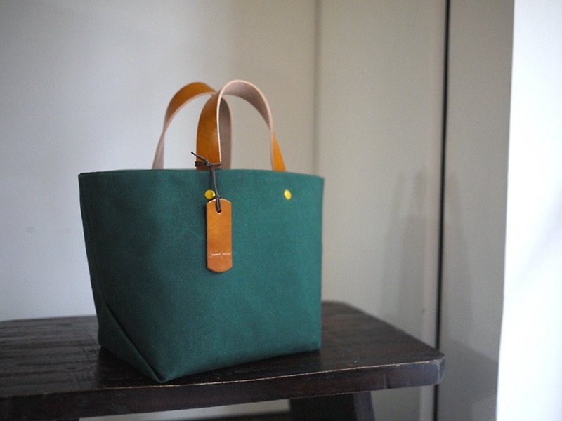 Leather Handle Bag (Small) - Forest Green - กระเป๋าถือ - วัสดุอื่นๆ สีเขียว