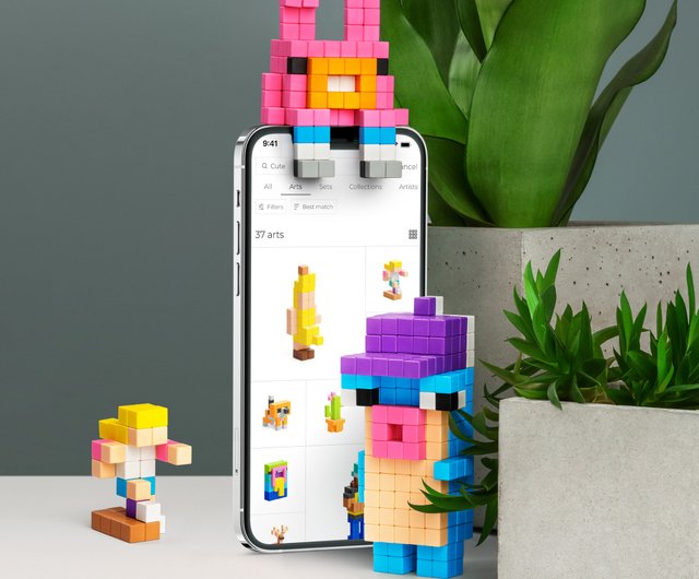 PIXIO-50 マグネットブロック - ピクセルアート積み木おもちゃ