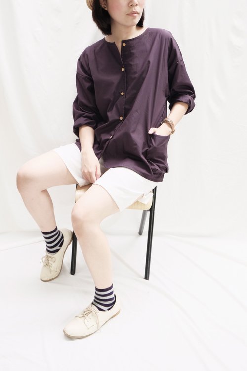 adam oversize shirt (navy) - katji-cozytime | pinkoi