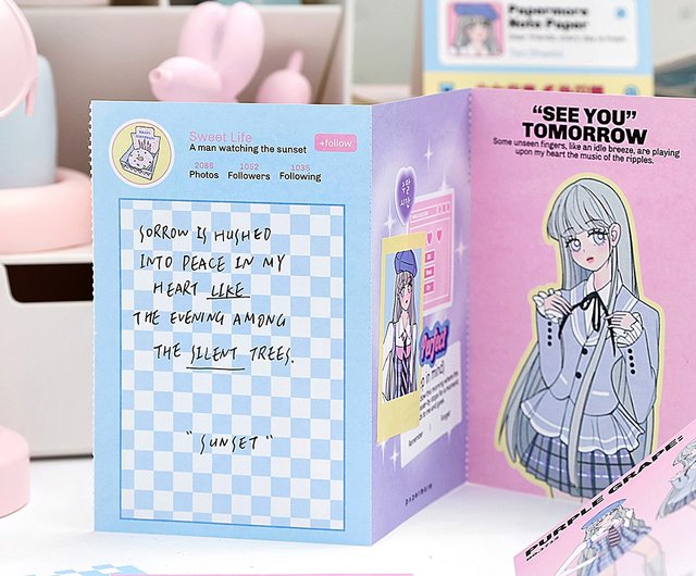 Papermore 女の子の華章シリーズ ハンドバッグ装飾ホワイト牛革折りたたみメモ紙 - ショップ infeelme 付箋・ポストイット -  Pinkoi