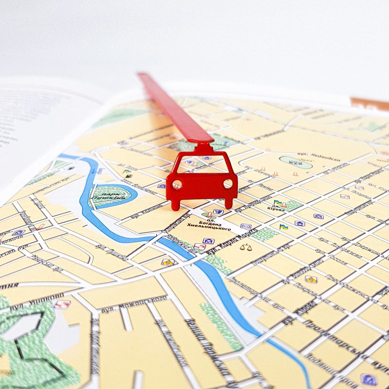 Metal bookmark Car, small bookish gift for avid readers. - 書籤 - 其他金屬 紅色