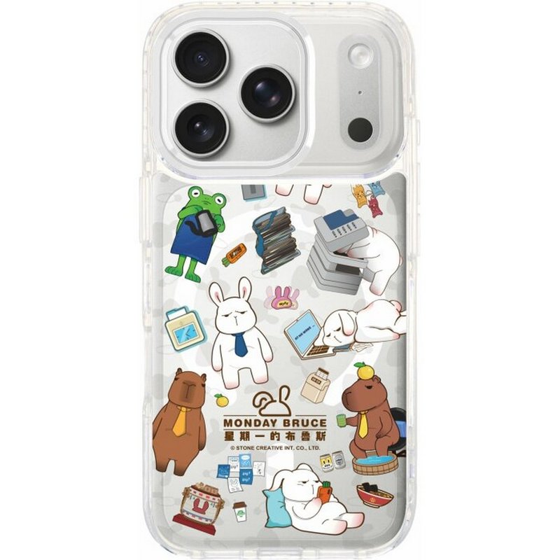星期一 Bruce 趣味辦公室 iPhone17 Pro 透明/磁吸磁換式手機殻 - 手機殼/手機套 - 塑膠 多色