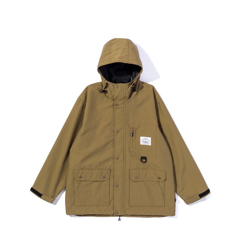 Japan limited POLER 60/40 WIDE MOUNTAIN PARKA waterproof and windproof coat/beige Brown - Men's Coats & Jackets - Other Materials Khaki