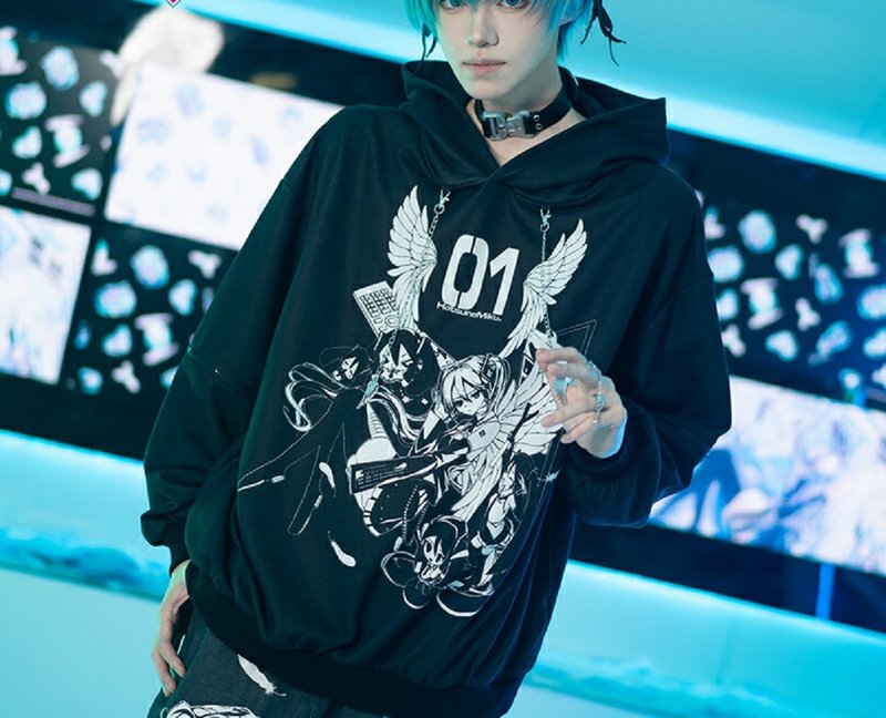 MIKU FOREVER初音未來正版聯名可拆袖連帽T恤ACDC RAG台灣JA0792 - 帽T/大學T - 聚酯纖維 