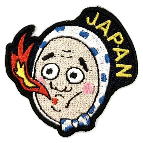 A-ONE 日本Q版 火男面具 地標熨燙刺繡布章 貼布 布標 燙貼 徽章 肩章