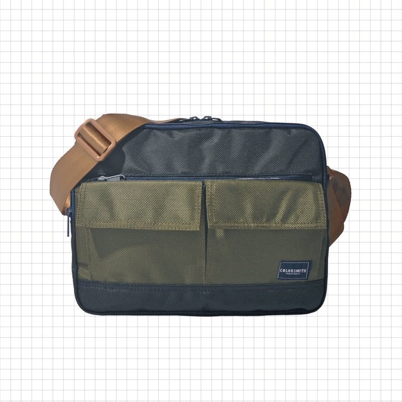 CR2 double-layer side backpack (large) CR2-1074-NB-L [Taiwanese original bag brand] - Messenger Bags & Sling Bags - Nylon Blue