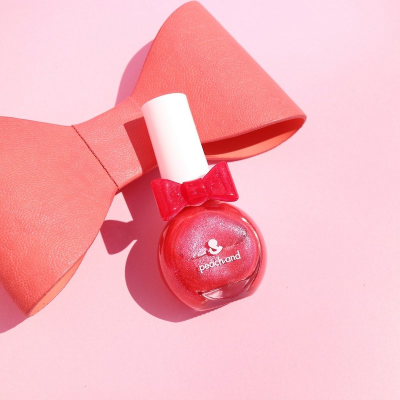 【peachand】Child-safe water-soluble bow nail polish (with ring) Little Mermaid Pink - ยาทาเล็บ - วัสดุอื่นๆ หลากหลายสี