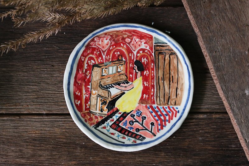Ceramic Plate Henri Matisse 03  - 花瓶/陶器 - 陶 紅色