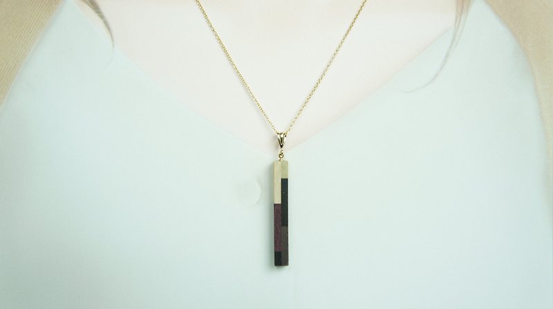 New FOSSIL SERIES rod necklace - Necklaces - Wood Brown