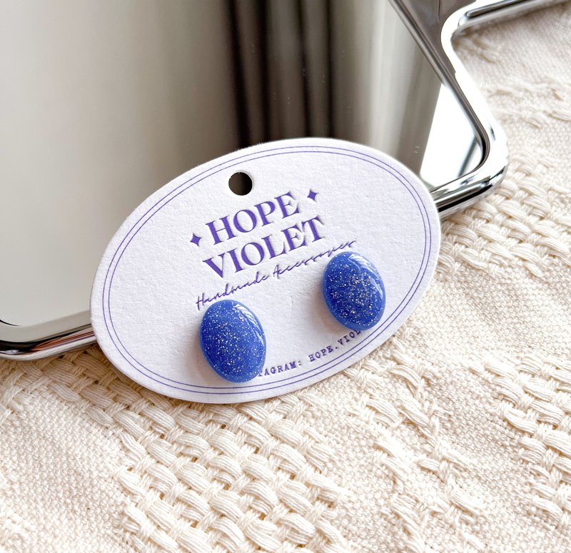 オーシャンスパークルイヤリング - タイムレスサンシャイン - ピアス・イヤリング - レジン ブルー