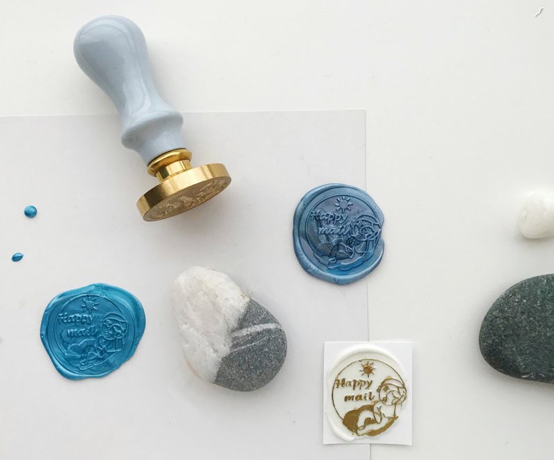 Happy mail 封蠟印章 - 其他 - 銅/黃銅 藍色