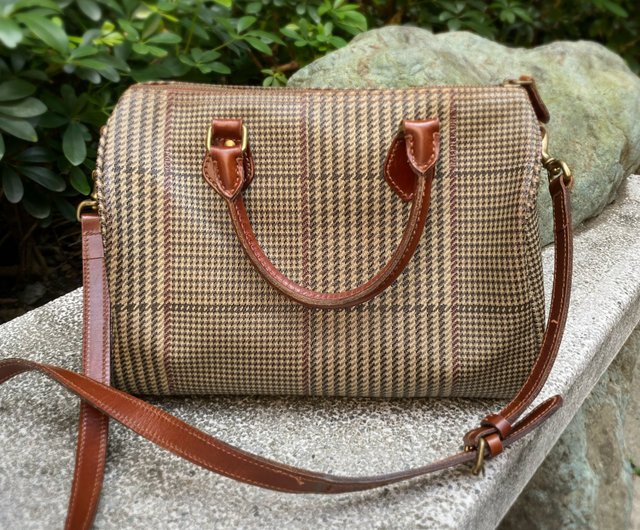 Vintage Polo Ralph Lauren Plaid Houndstooth Tweed Doctor Bag