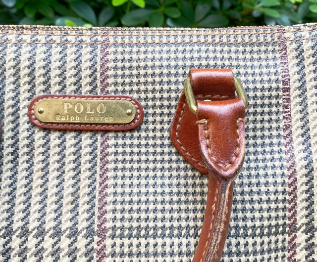 Vintage Polo Ralph Lauren Plaid Houndstooth Tweed Doctor Bag