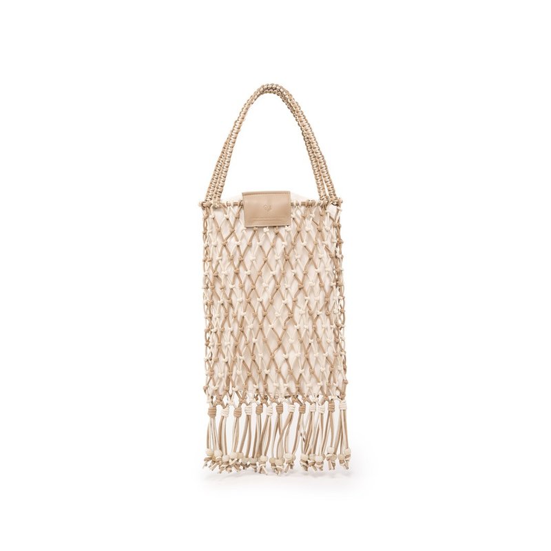 預售 The Solace Tote 玉米基 素皮革 編織包 側背包 手拿包 米色 - 側背包/斜背包 - 人造皮革 卡其色
